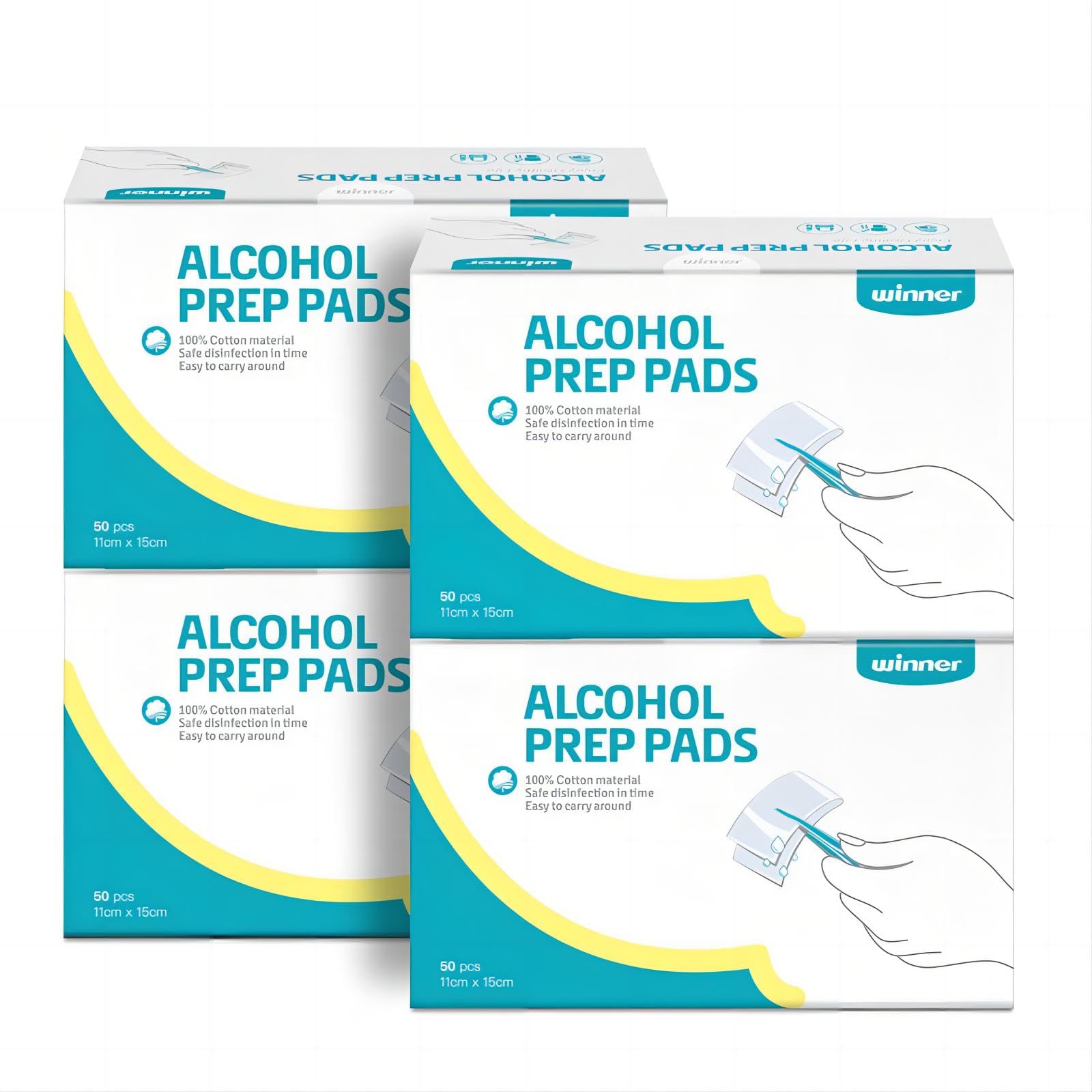 Winner Alcohol Prep Pads 6 x 4 inch foil packet