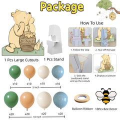 Large Winnie cutout with stand ready for photos