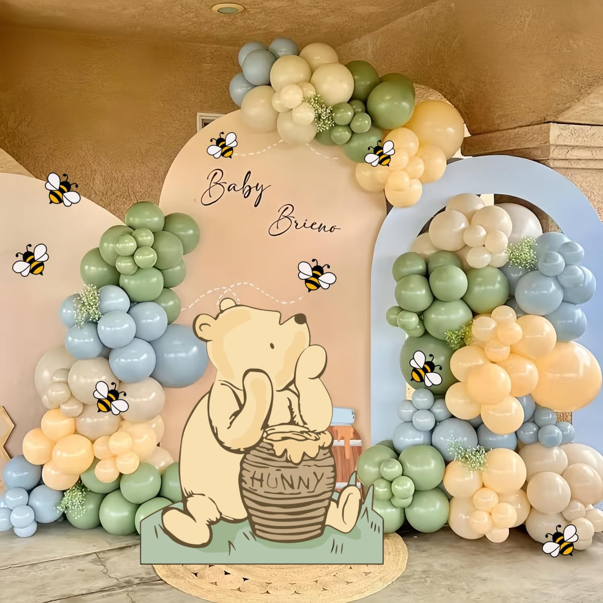 Winnie coroplast cutout with stand for baby shower backdrop