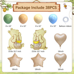 Heart foil balloons included with Winnie Bear kit