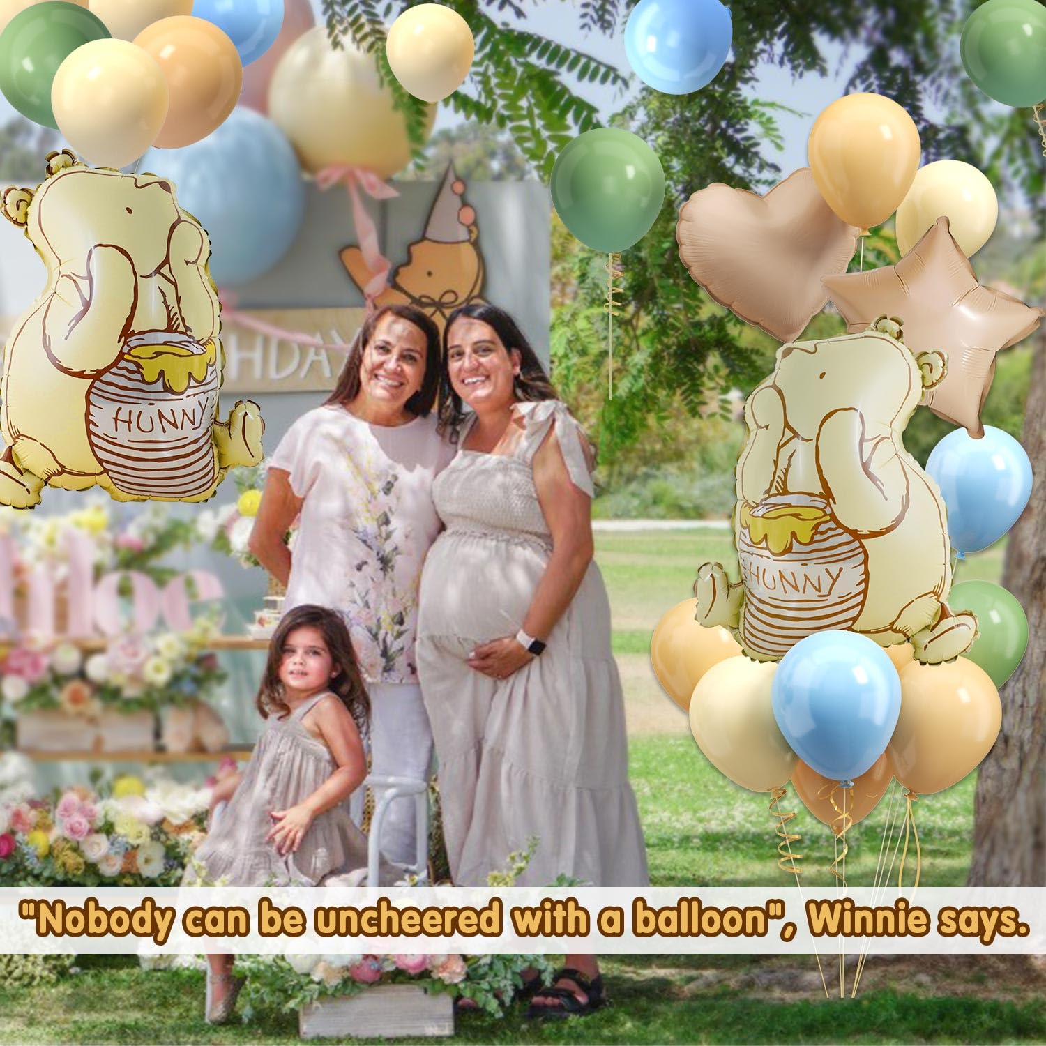 Star foil balloons included with Winnie Bear kit