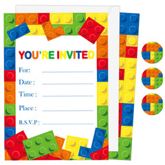 Wiooffen building blocks invitations card set