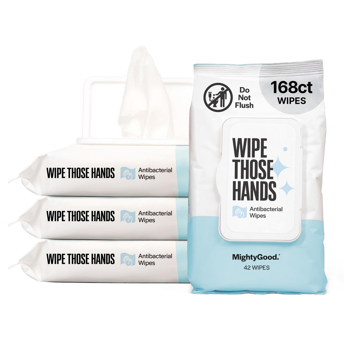 Wipe Those Hands Sanitizing Wipes fragrance-free 168 count packaging