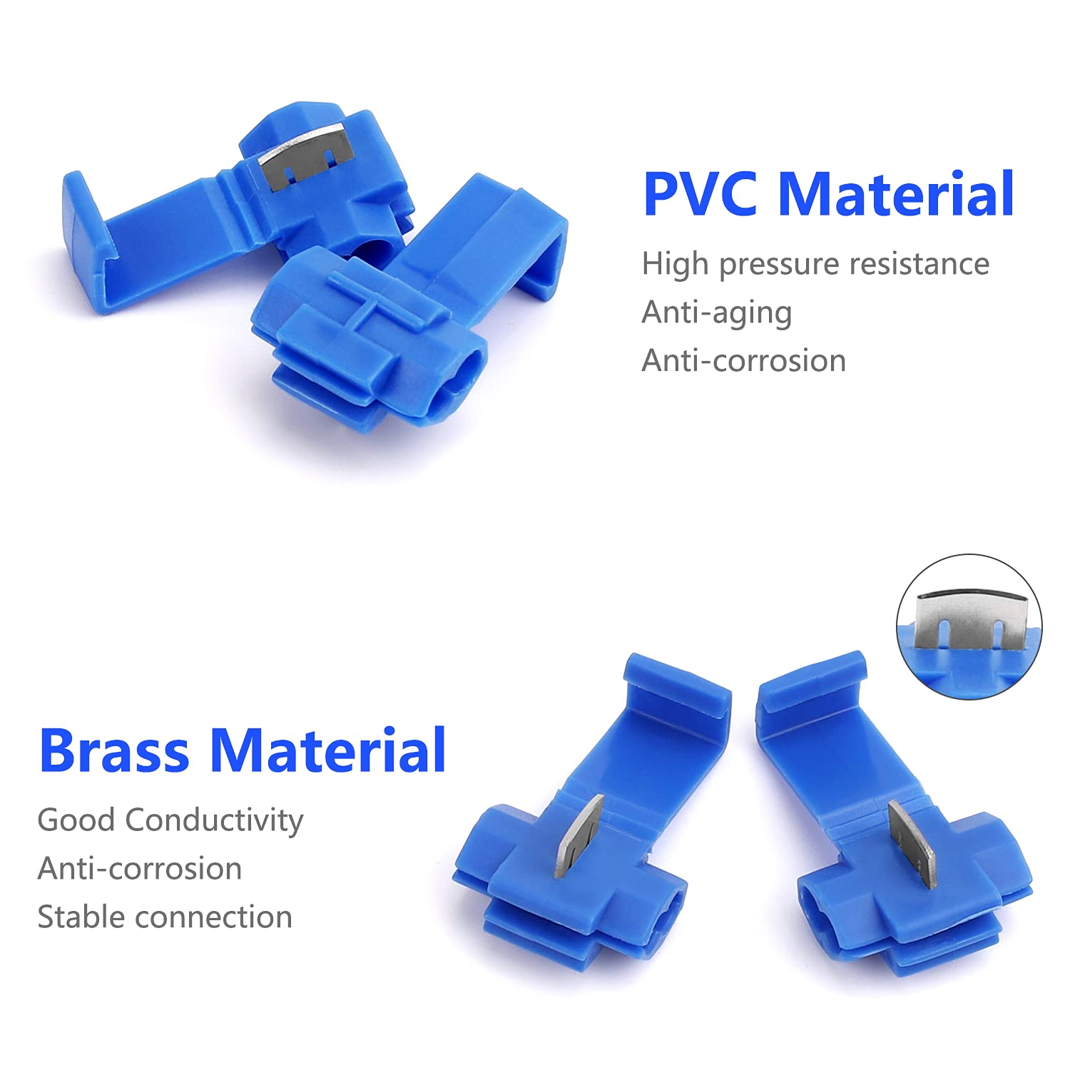 Copper conductor in insulated PVC housing splice connector