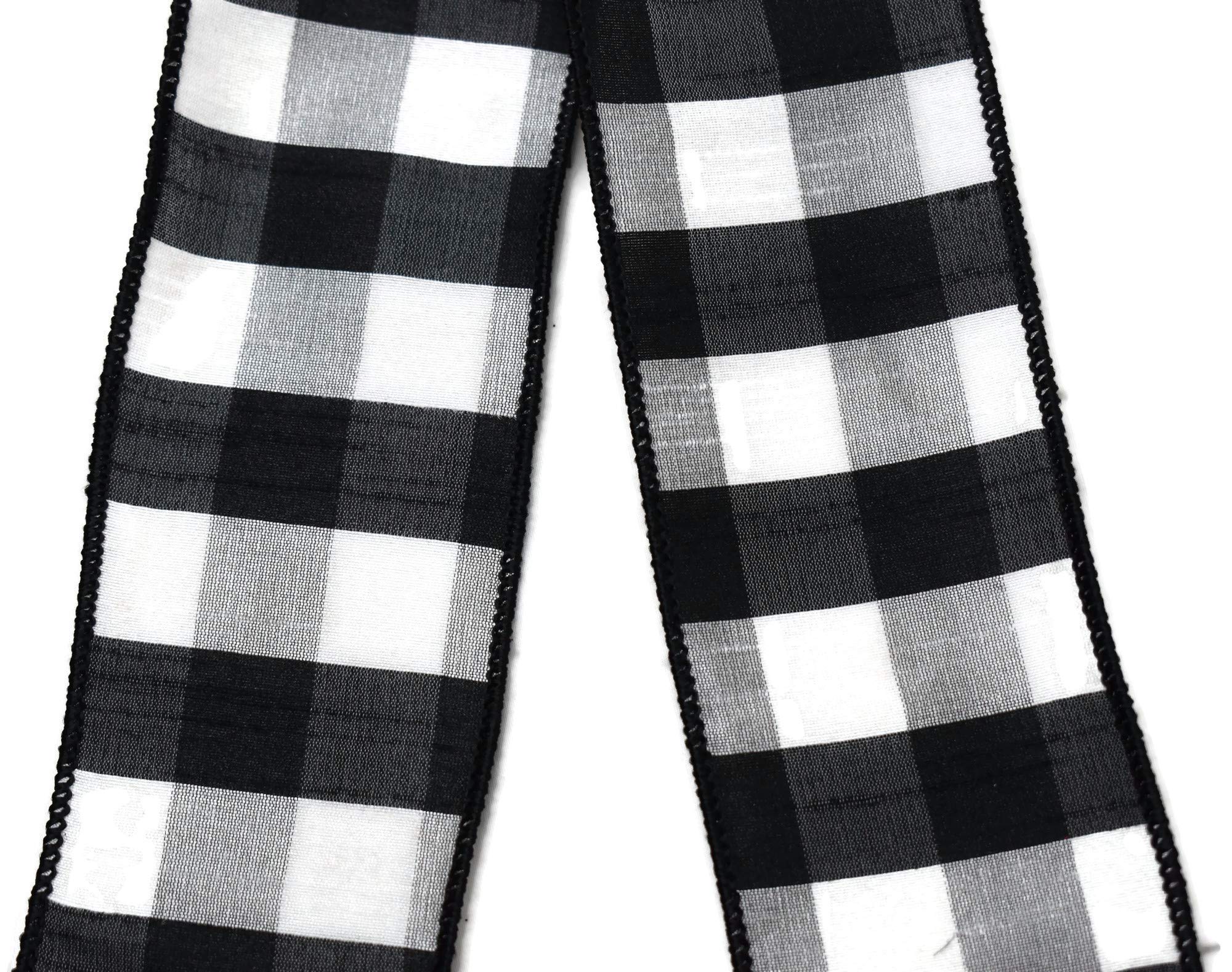 Wired wreath bow 10 inch with stem wire for attachment to wreath