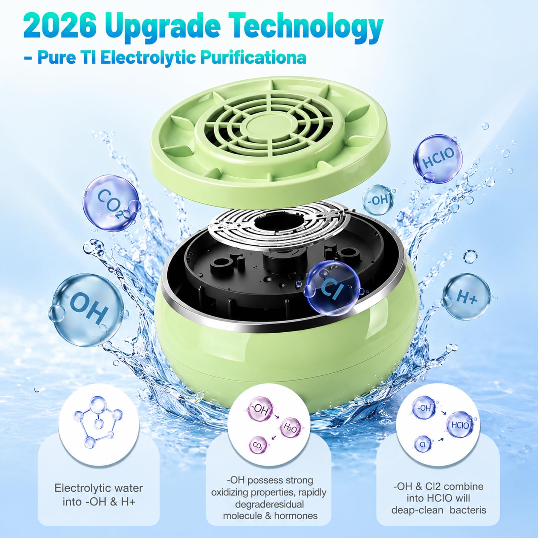 Wireless fruit cleaner device in use
