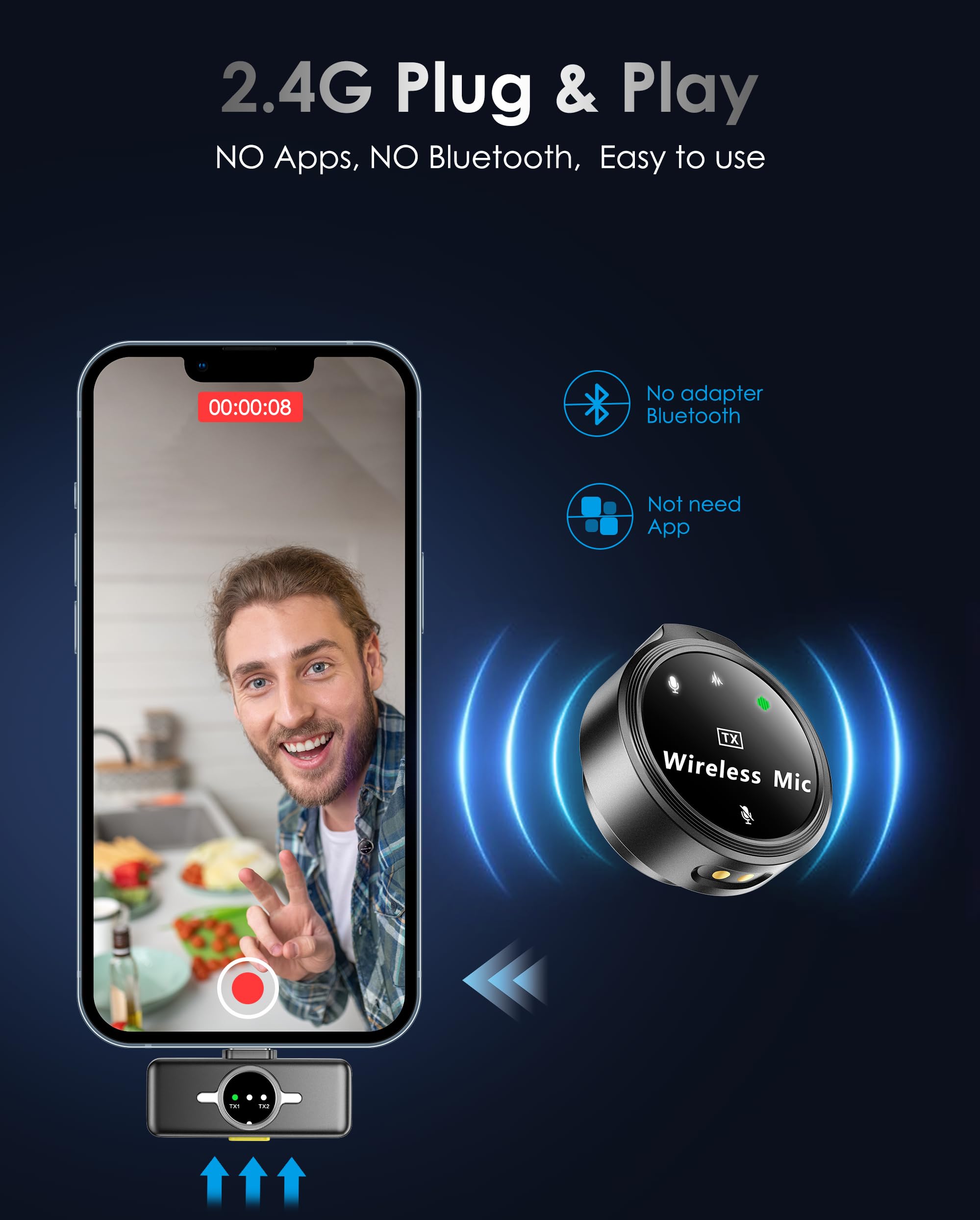 Lincisoonic lapel microphone for iPhone and Android image