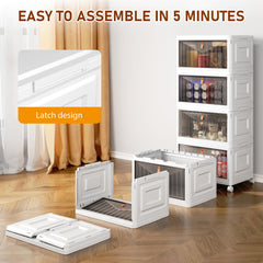 Four-layer stackable storage with wheels