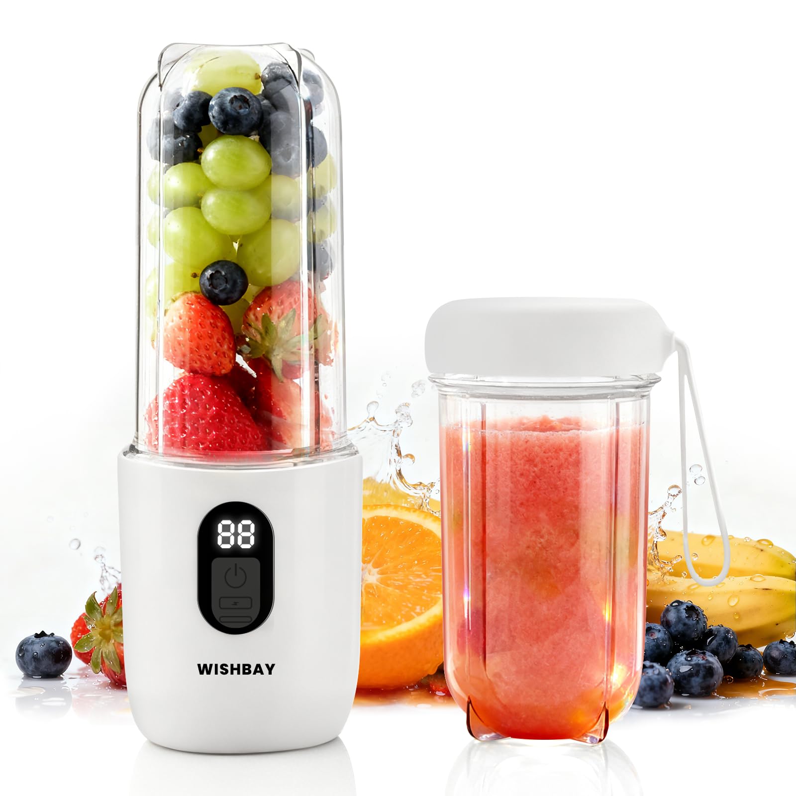 WISHBAY portable blender front view with 16 blades