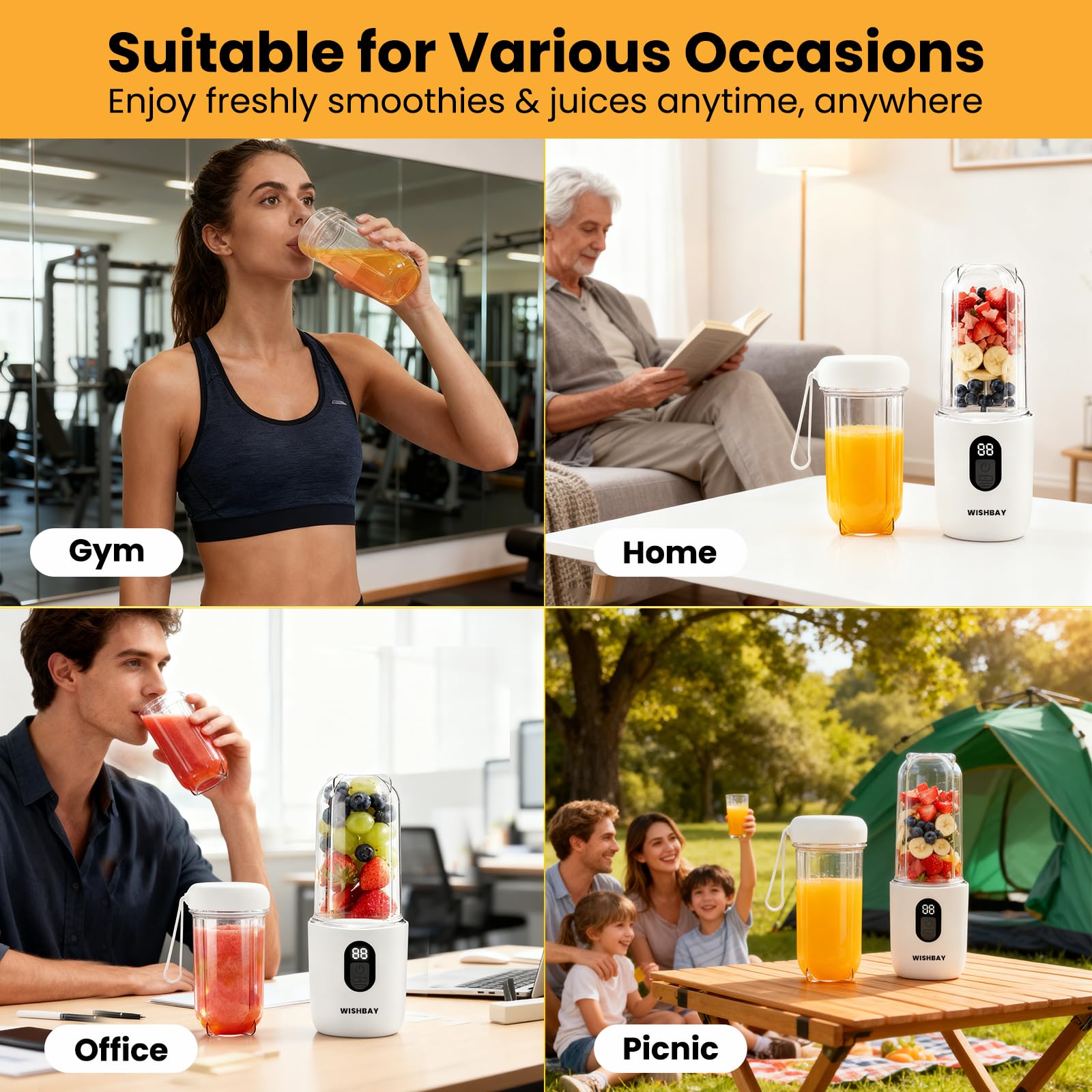 WISHBAY safety lock feature on portable blender