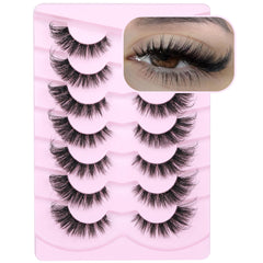Wispy Lashes Cat Eye false eyelashes with clear band 7 pairs