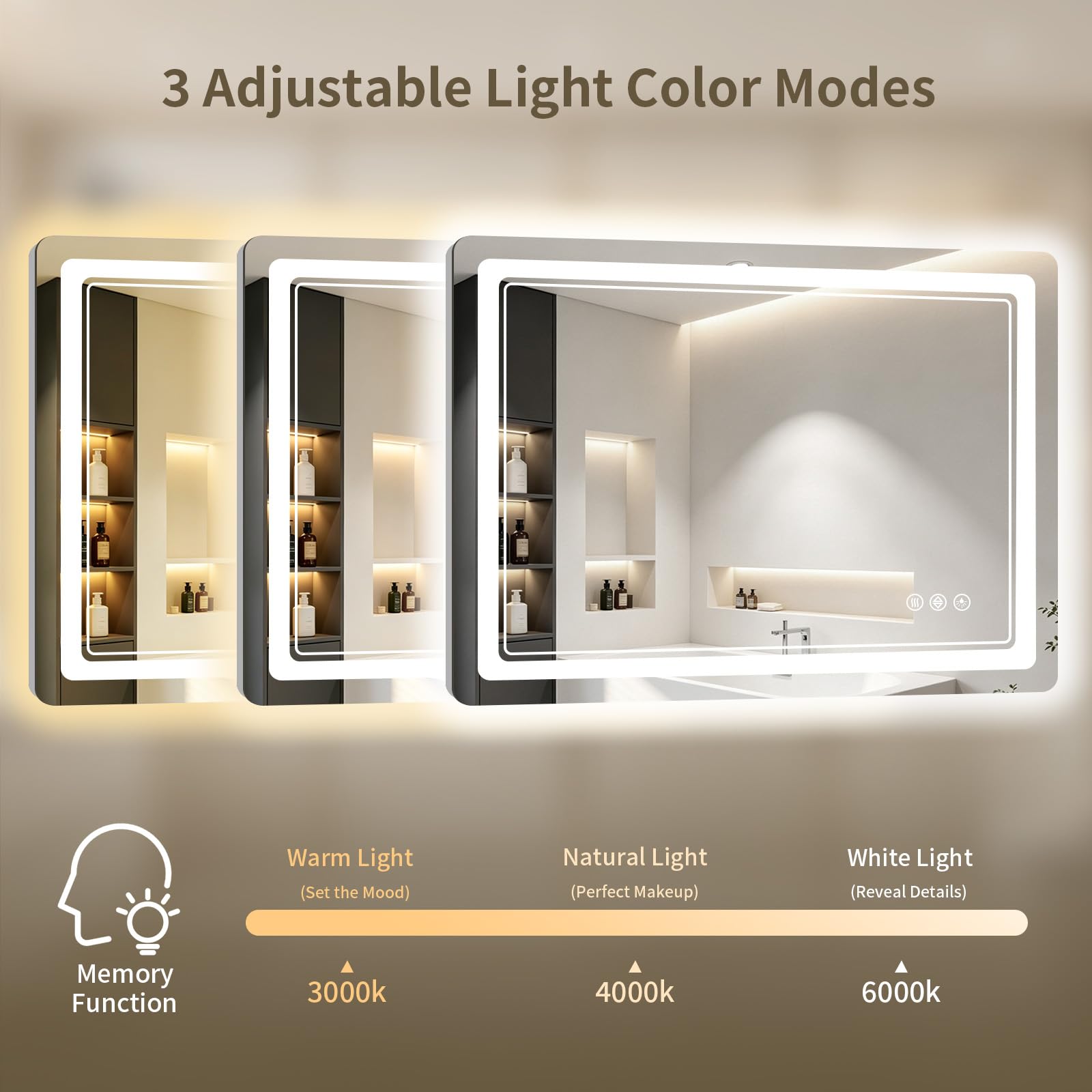 Modern rectangular WISSMIELS bathroom mirror for grooming