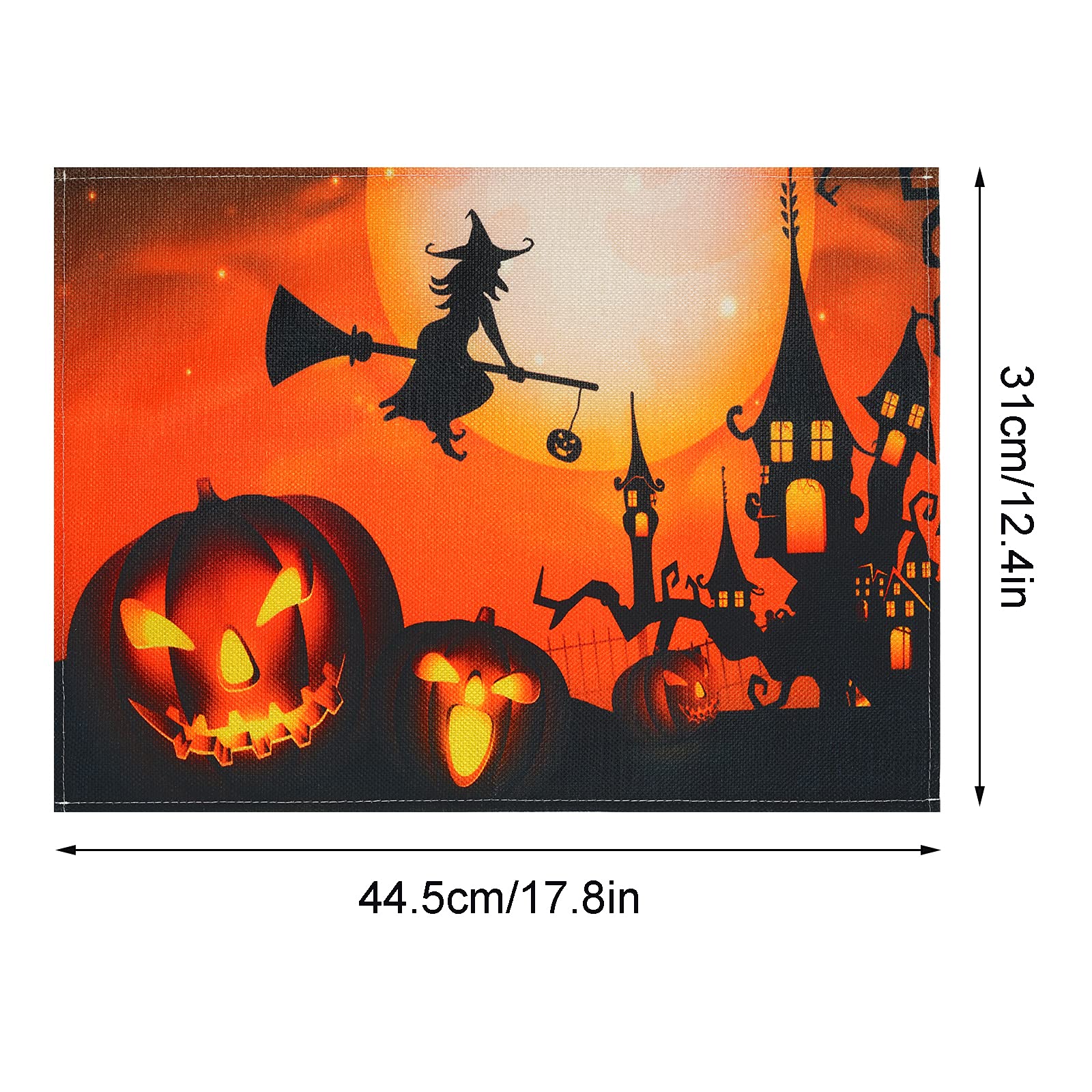 witch pumpkin design placemats for halloween table decor