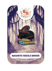Witches Familiar Needle Minder with two magnets close up
