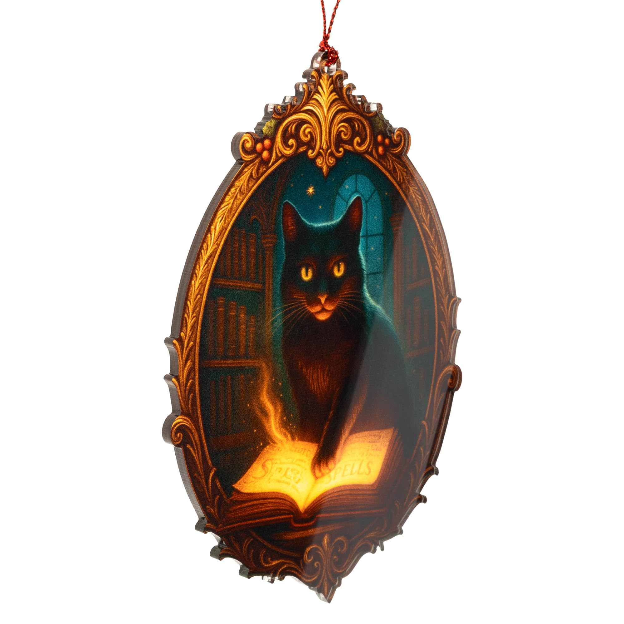 Ready to gift cat ornament with story card image