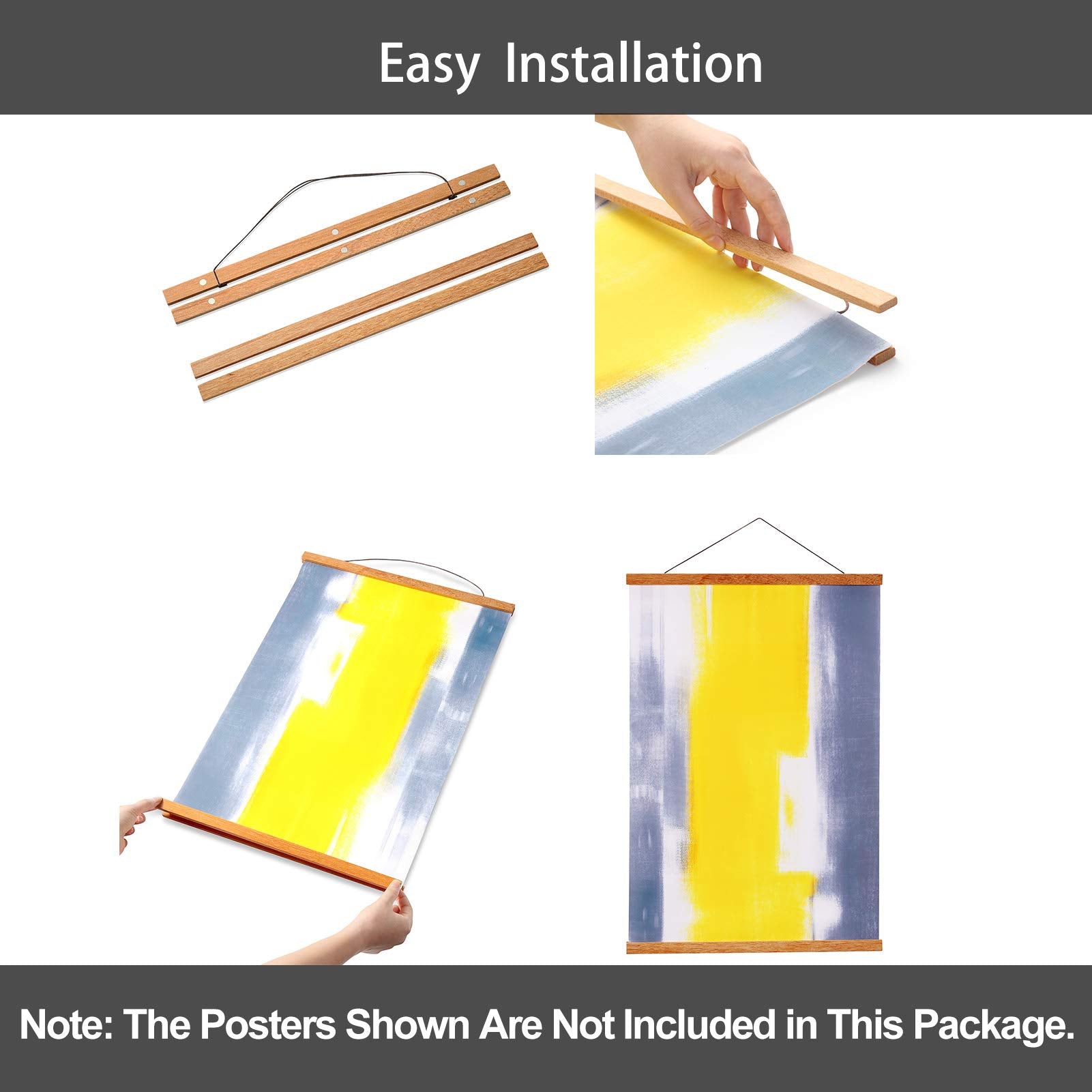 Teak wood poster frame for maps photos canvases and scrolls
