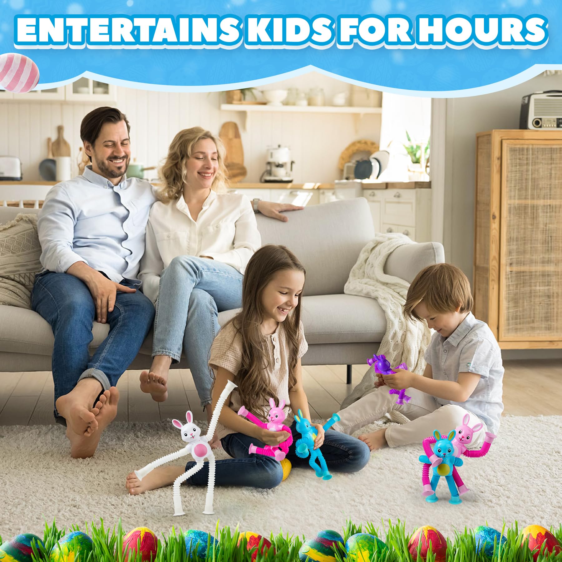 Family play with witmelt Easter Bunny Pop Tube