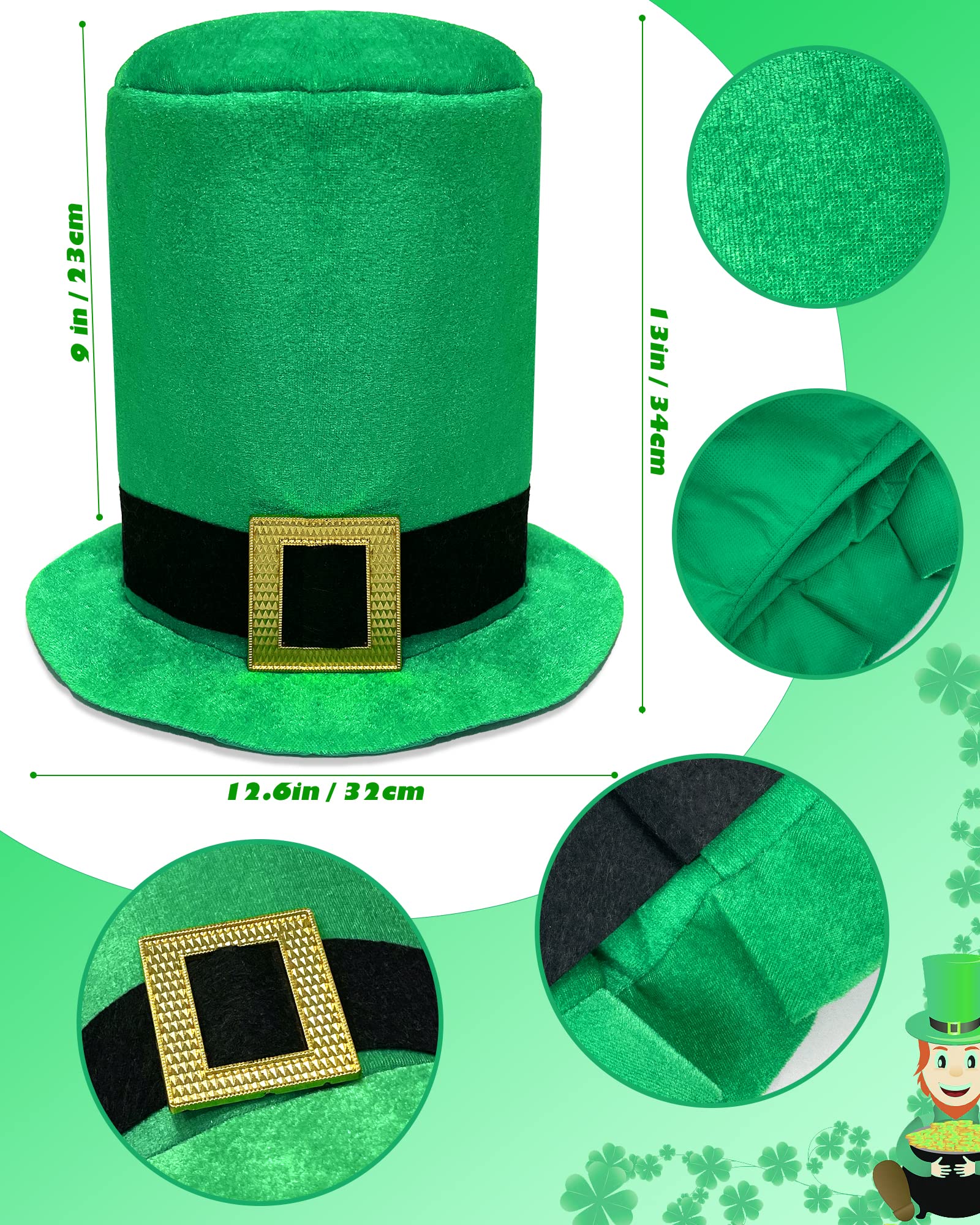 Green leprechaun hat costume accessory Wittocs