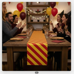 Blue striped wizard table runner by Hahafelt 13 x 72 inches