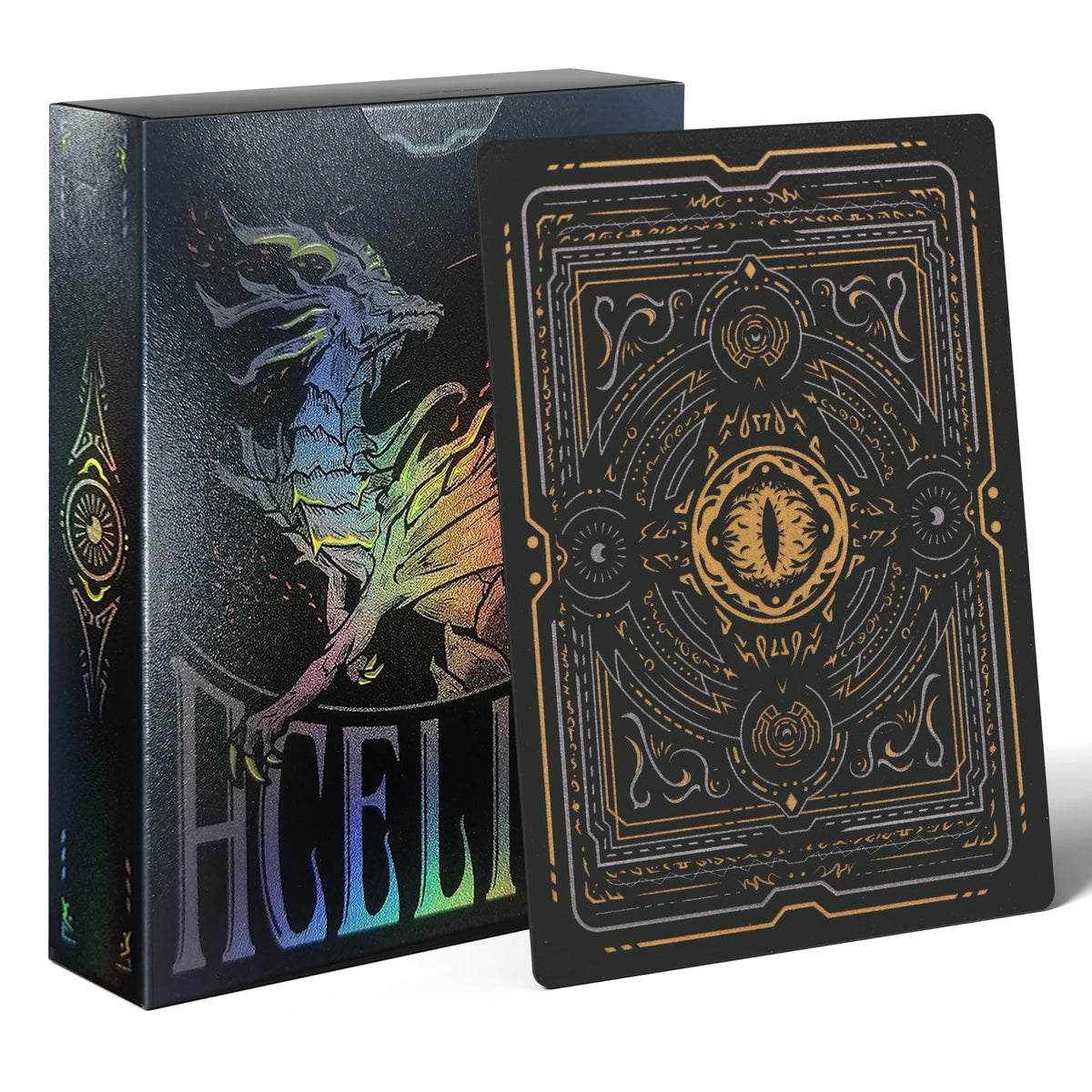WJPC dragon black playing cards deck