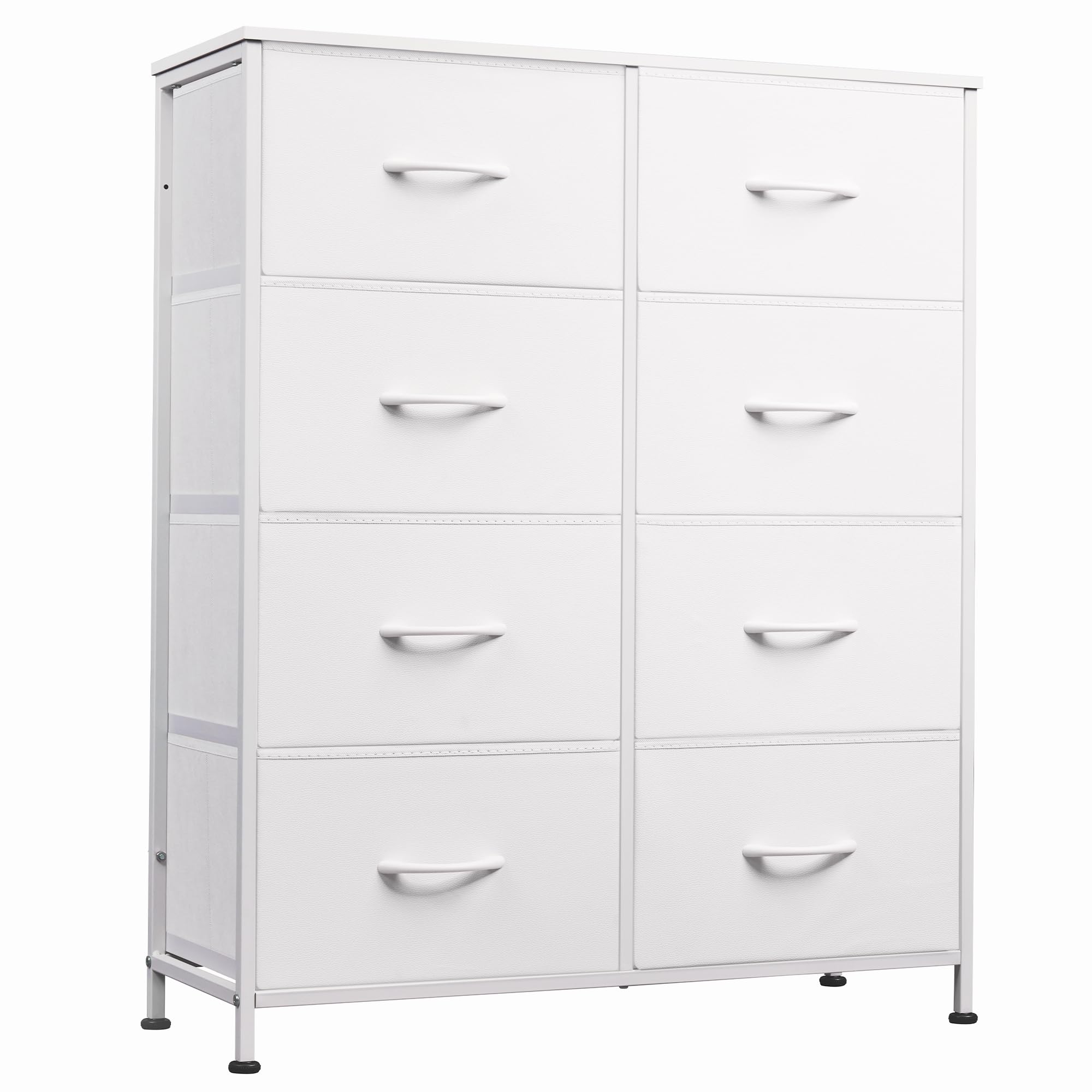 WLIVE 8 Drawer White Dresser for Bedroom front view with 8 drawers