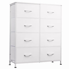 WLIVE 8 Drawer White Dresser for Bedroom front view with 8 drawers