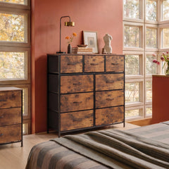 Fabric dresser with steel frame and wood top WLIVE image