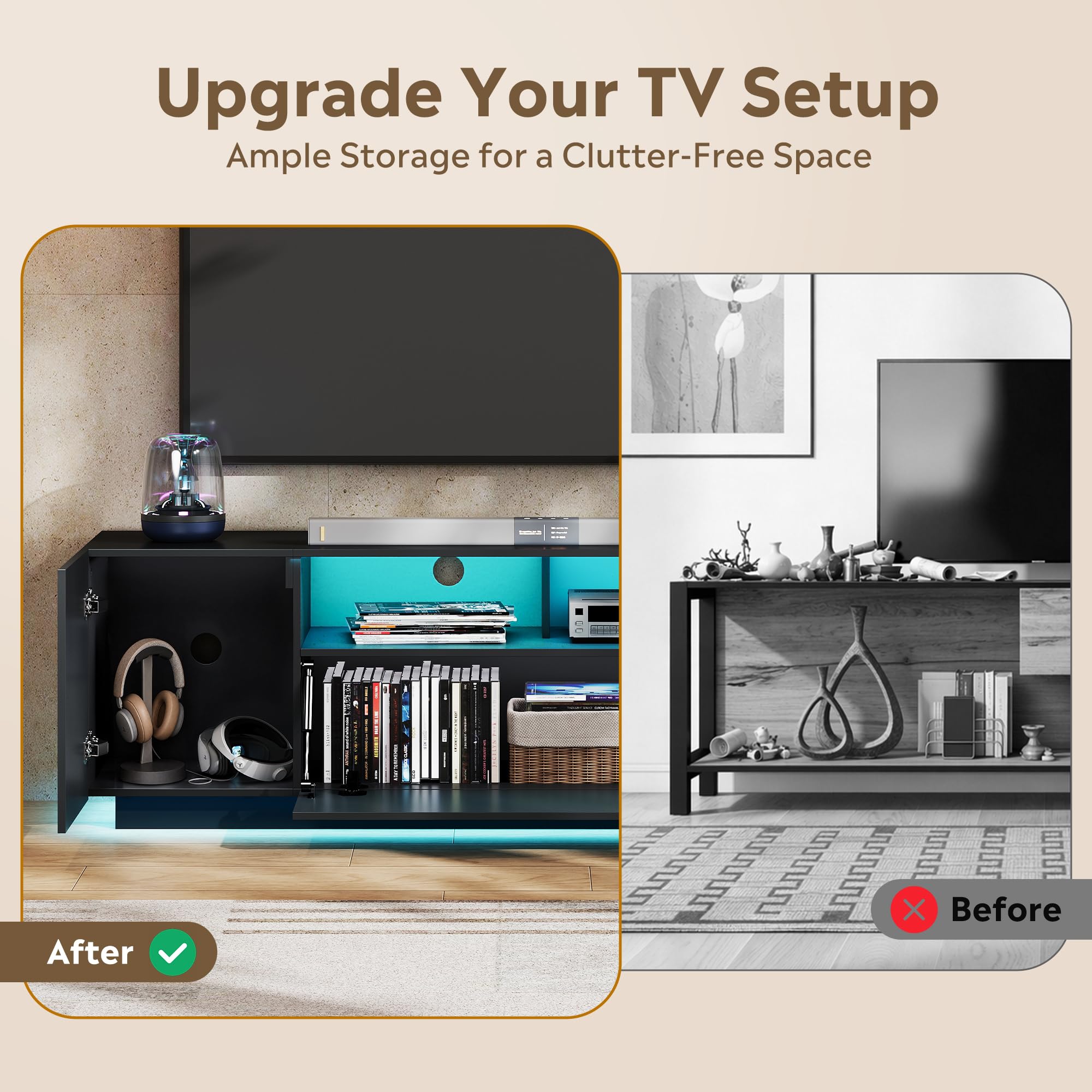 Six rear cable management holes for tidy wires on WLIVE stand