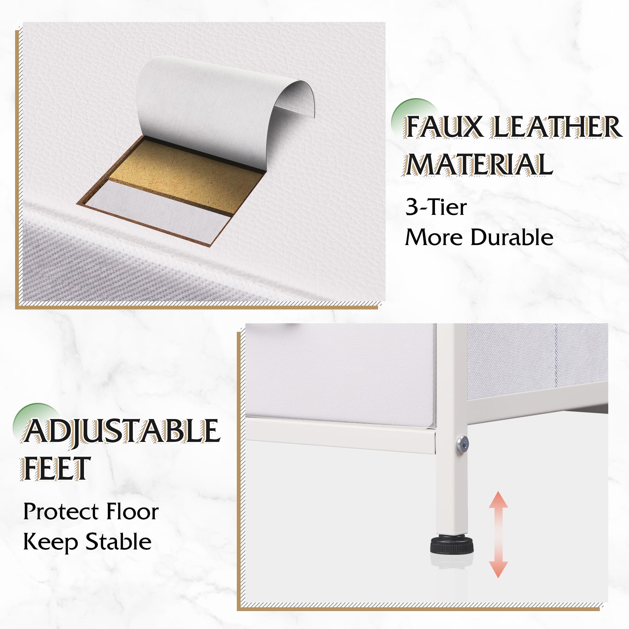 Arc handles and smooth slides on WLIVE 8-drawer dresser with casters