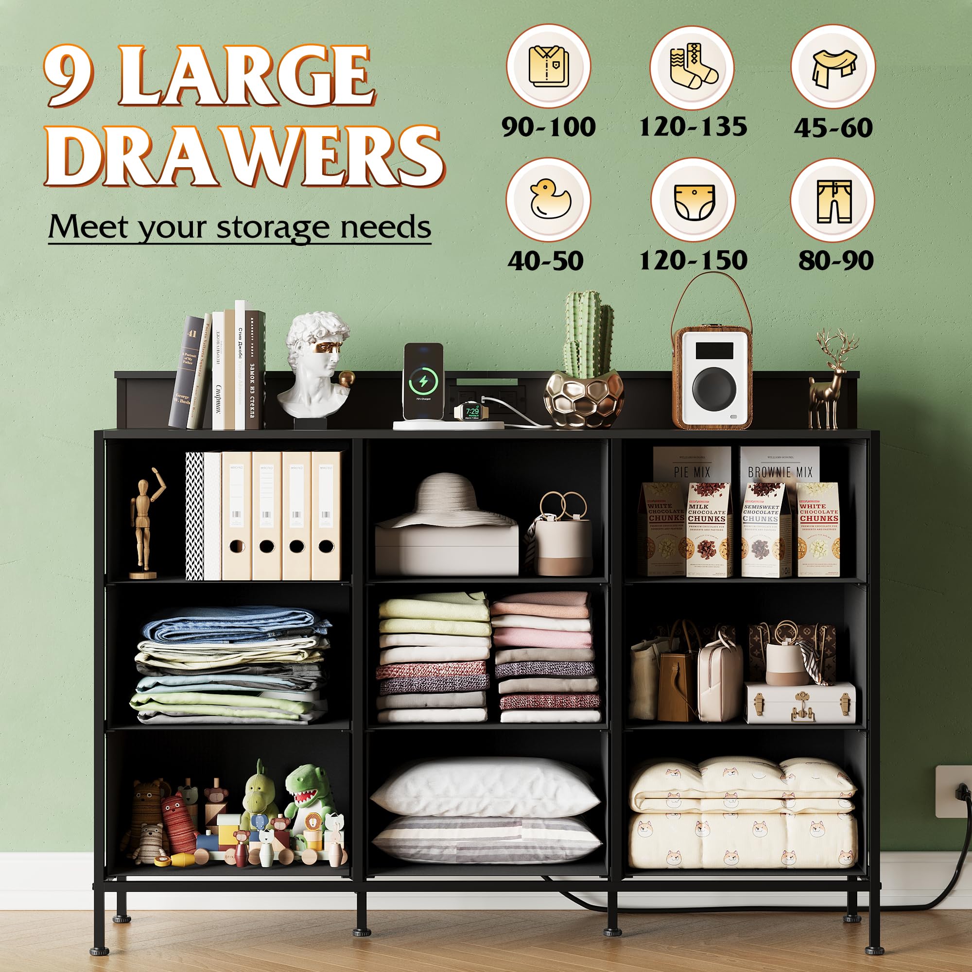 Wood top surface for media devices on WLIVE dresser