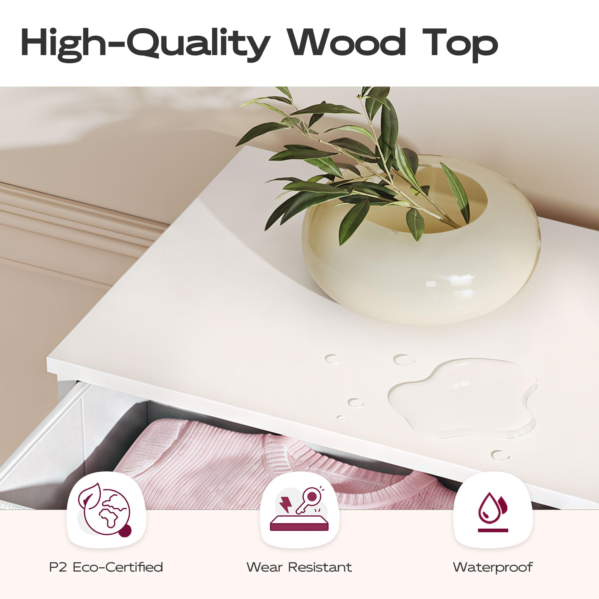 Easy assembly WLIVE small dresser nightstand