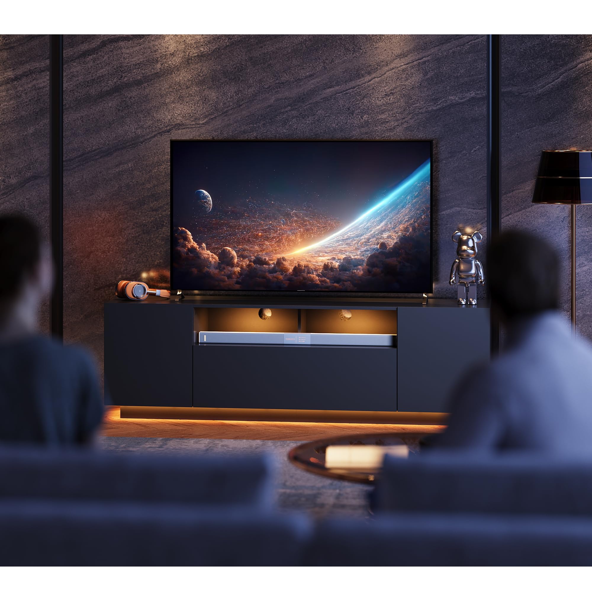 Easy assembly with labeled parts and included tools for WLIVE TV Stand