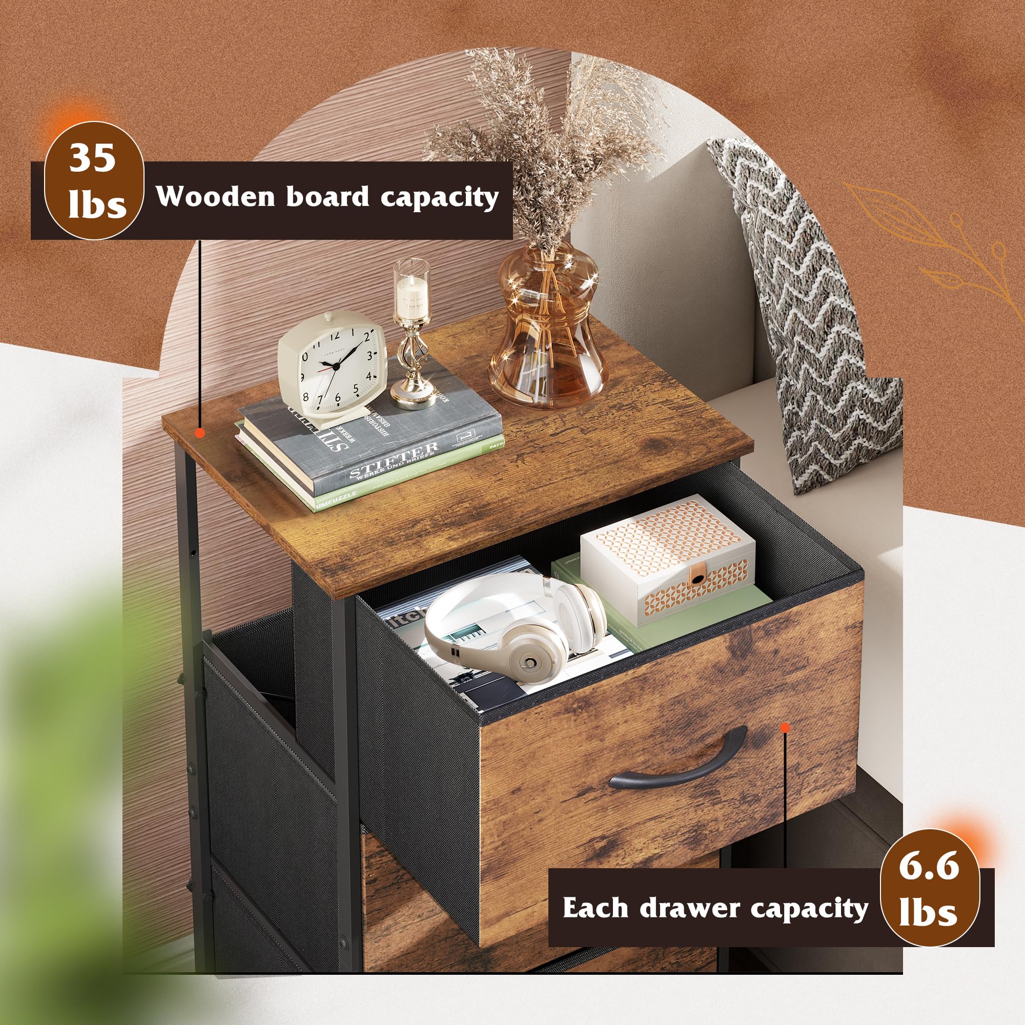Easy pull handle on WLIVE three-drawer chest