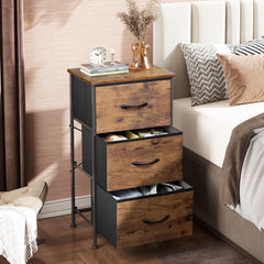 Fabric drawers and wood top on WLIVE dresser