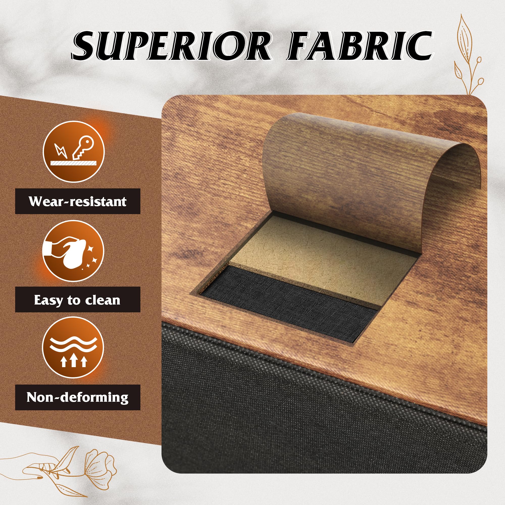Rustic brown wood grain print finish on WLIVE dresser