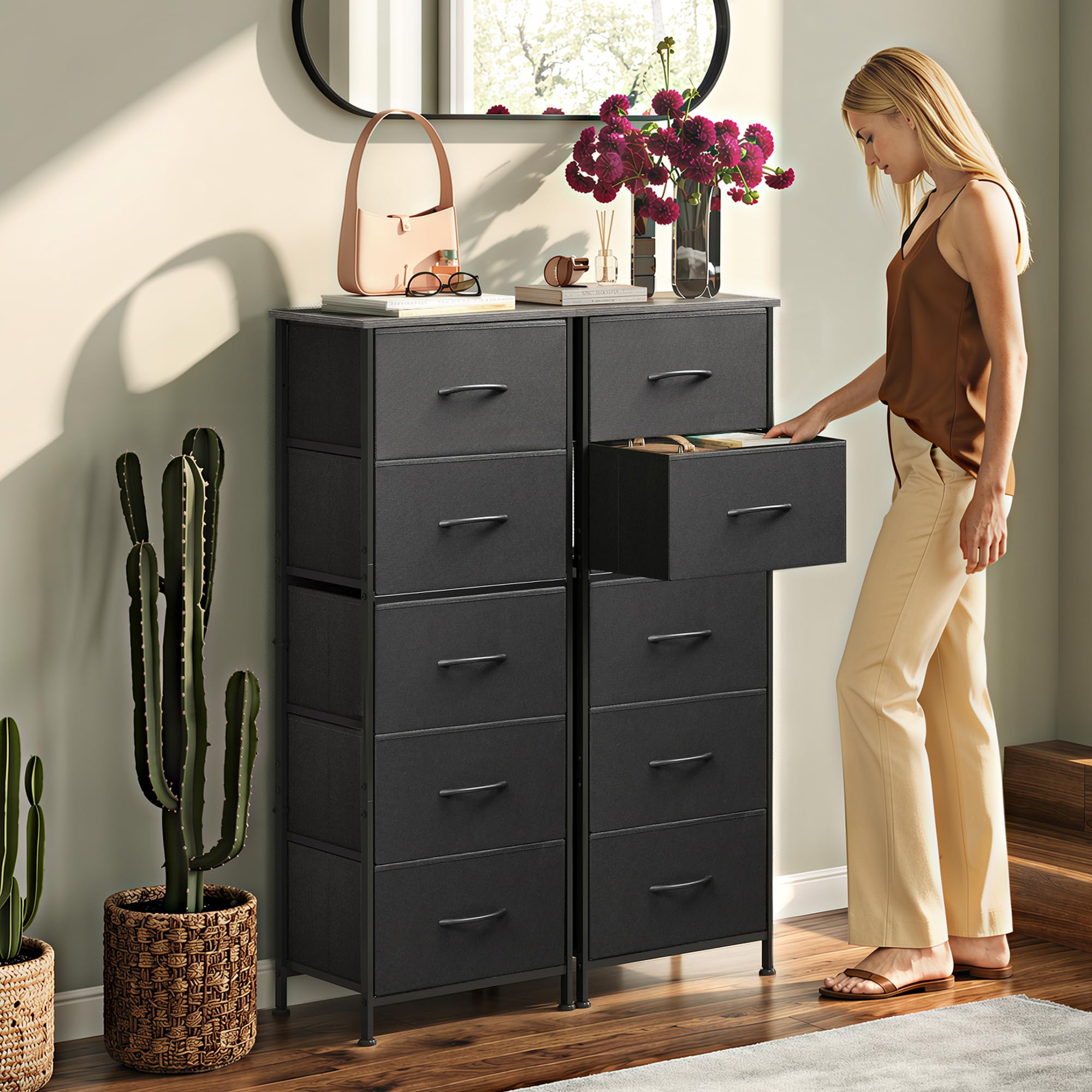 5-drawer dresser on WLIVE tall storage unit