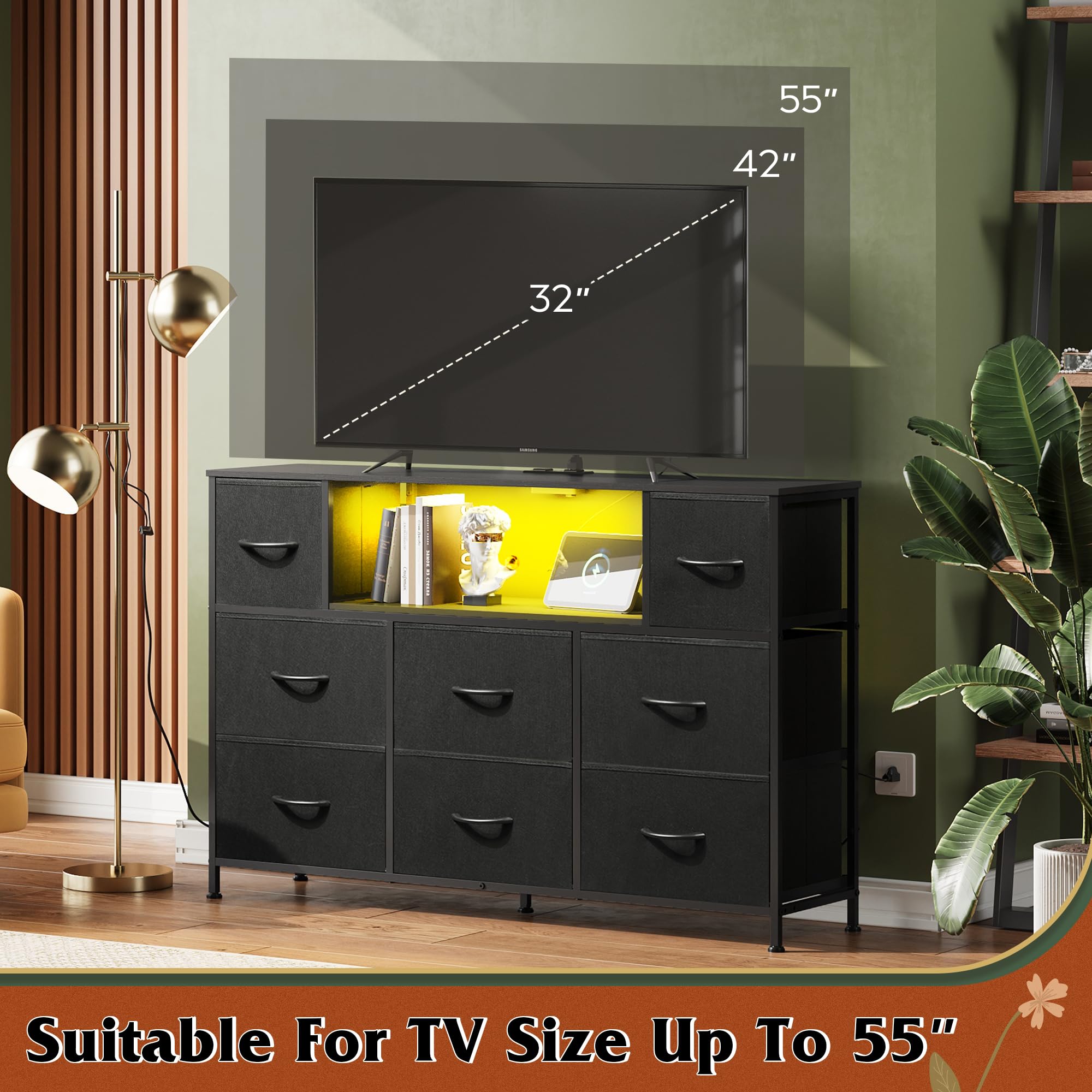 Smooth slide track and curved handles on WLIVE dresser