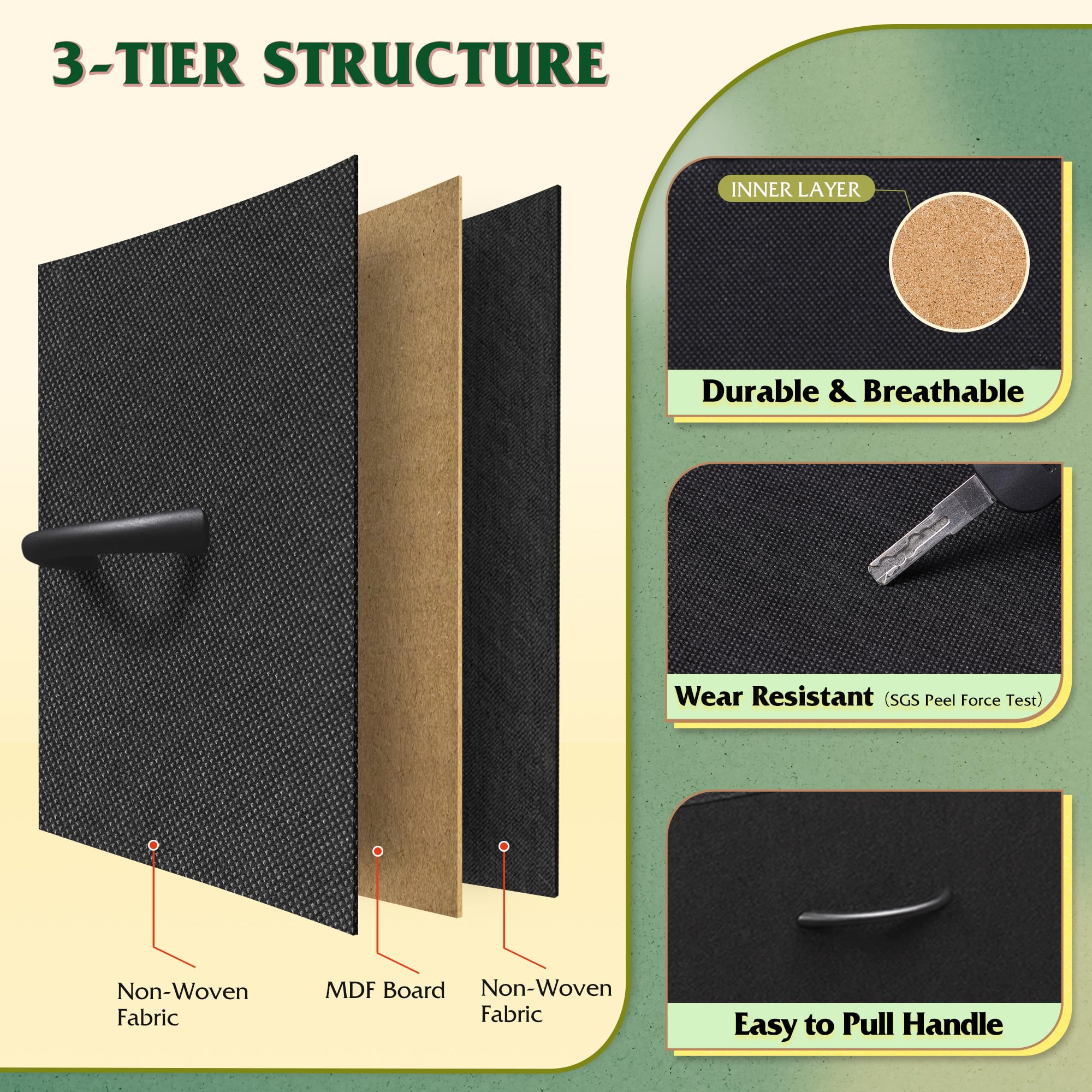 Base with four adjustable feet protecting the floor