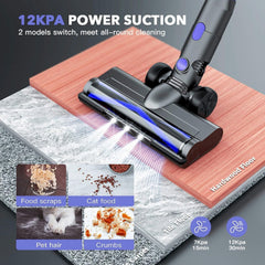 WLOTPO cordless vacuum cleaner handheld mode with floor brush