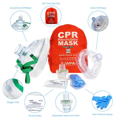 Adult CPR Resuscitator Mask and infant mask pair