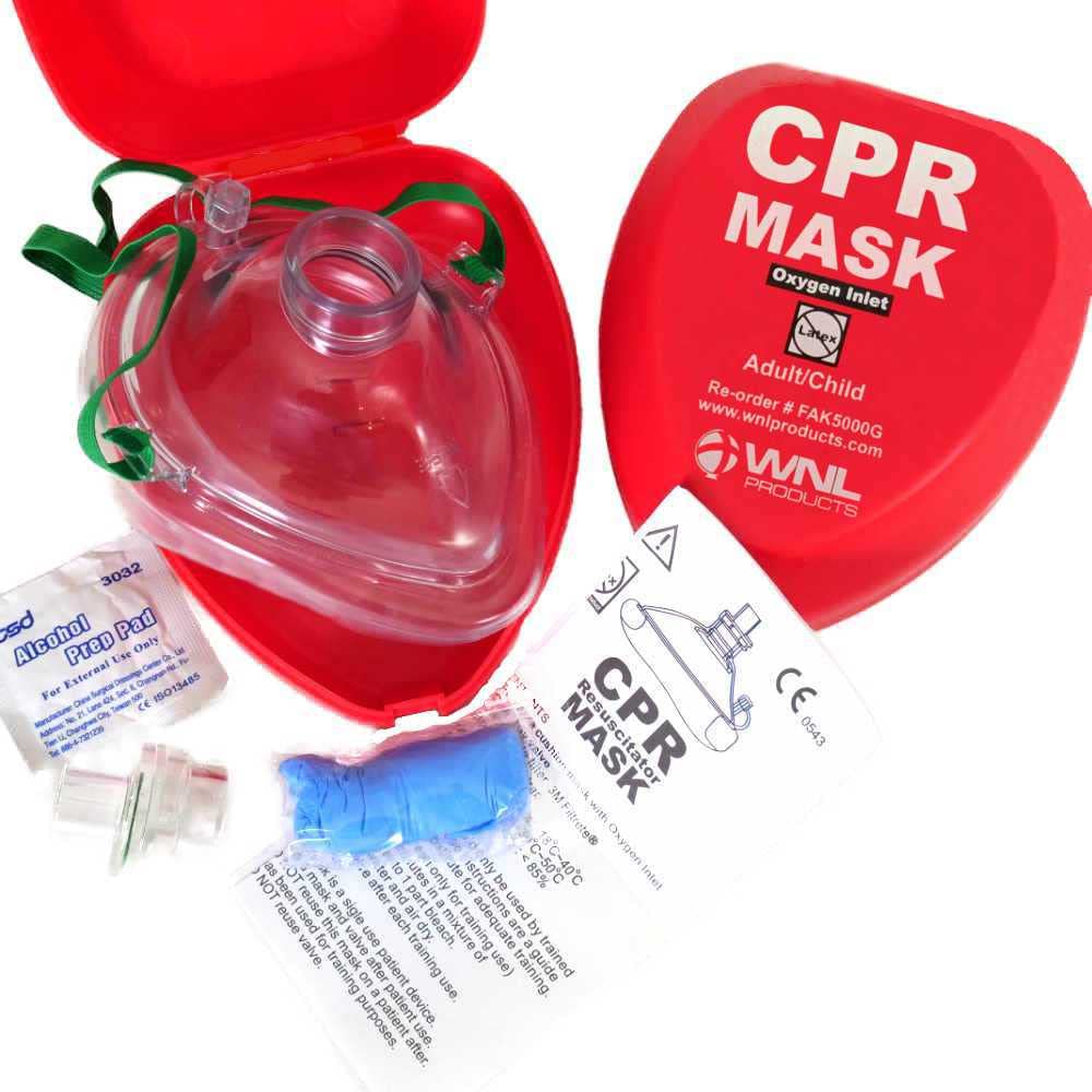 Instruction sheet included in CPR Rescue Mask kit