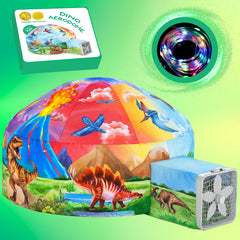 W&O dinosaur inflatable fort with LED lights indoor play tent