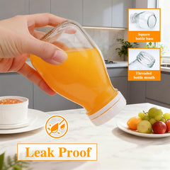 Clear glass milk bottles suitable for milk juice smoothies