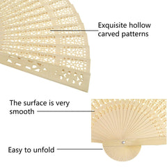 Openwork wooden handheld folding fan by Wobe