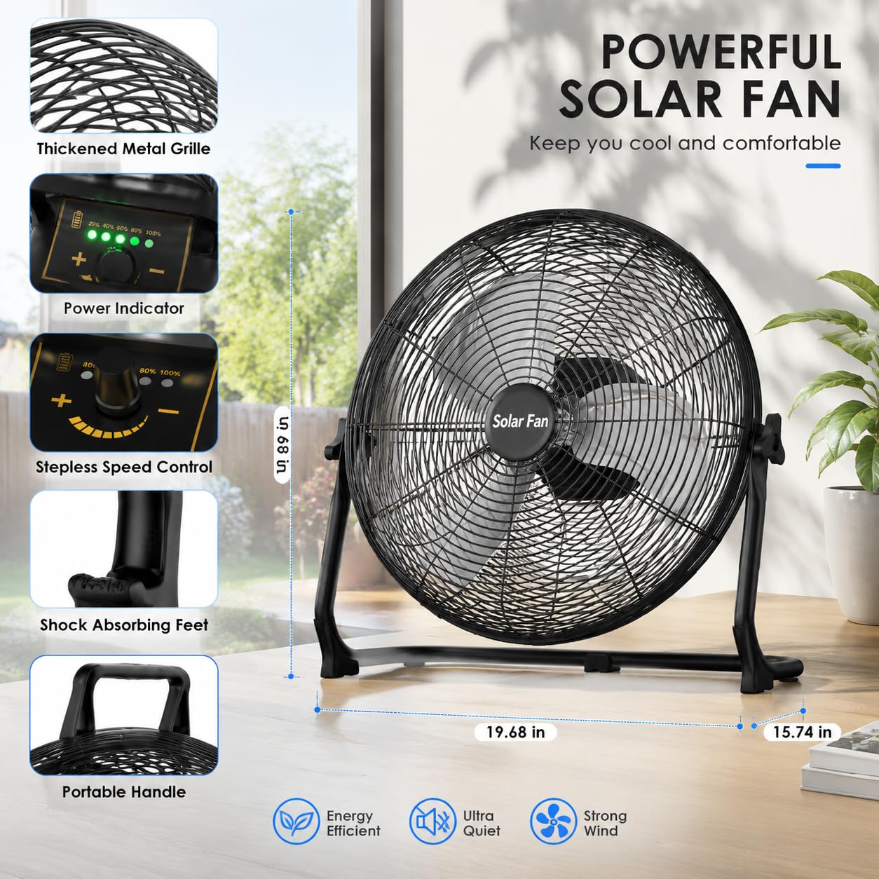 21W solar panel with 16.4 ft cable