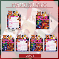 WOLEN invitation cards for kids birthday parties Five Nights theme