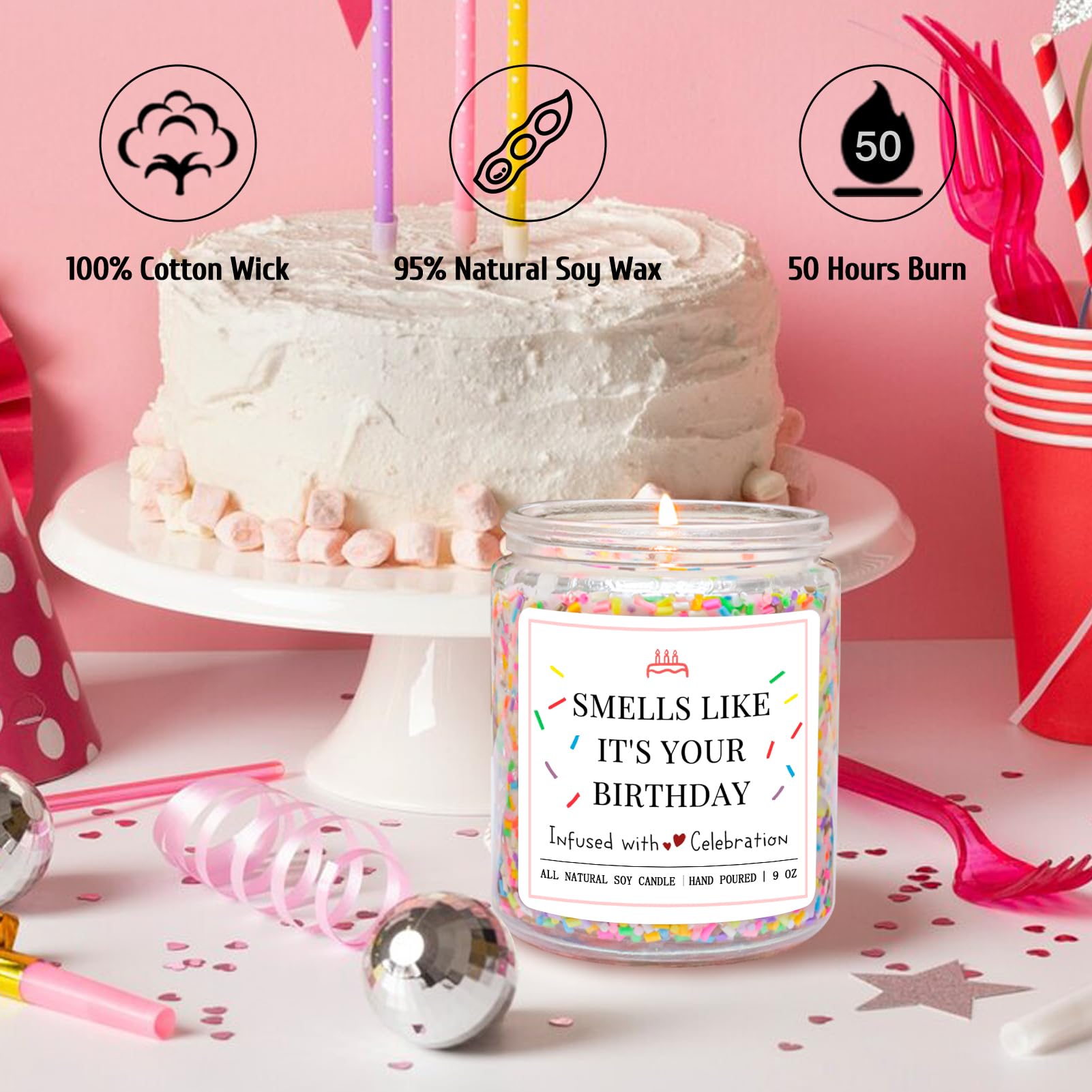 Colorful sprinkle design birthday candle for best friend