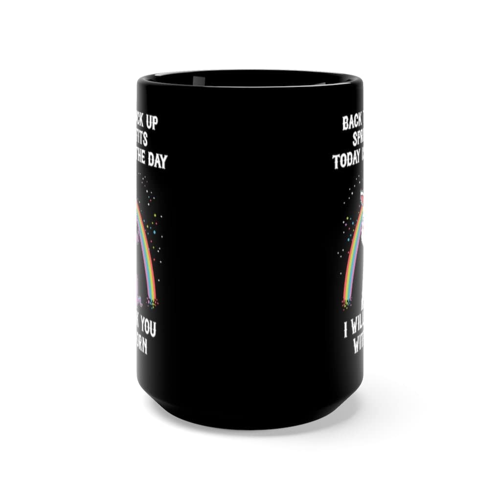 Women unicorn mug 15 oz black coffee cup