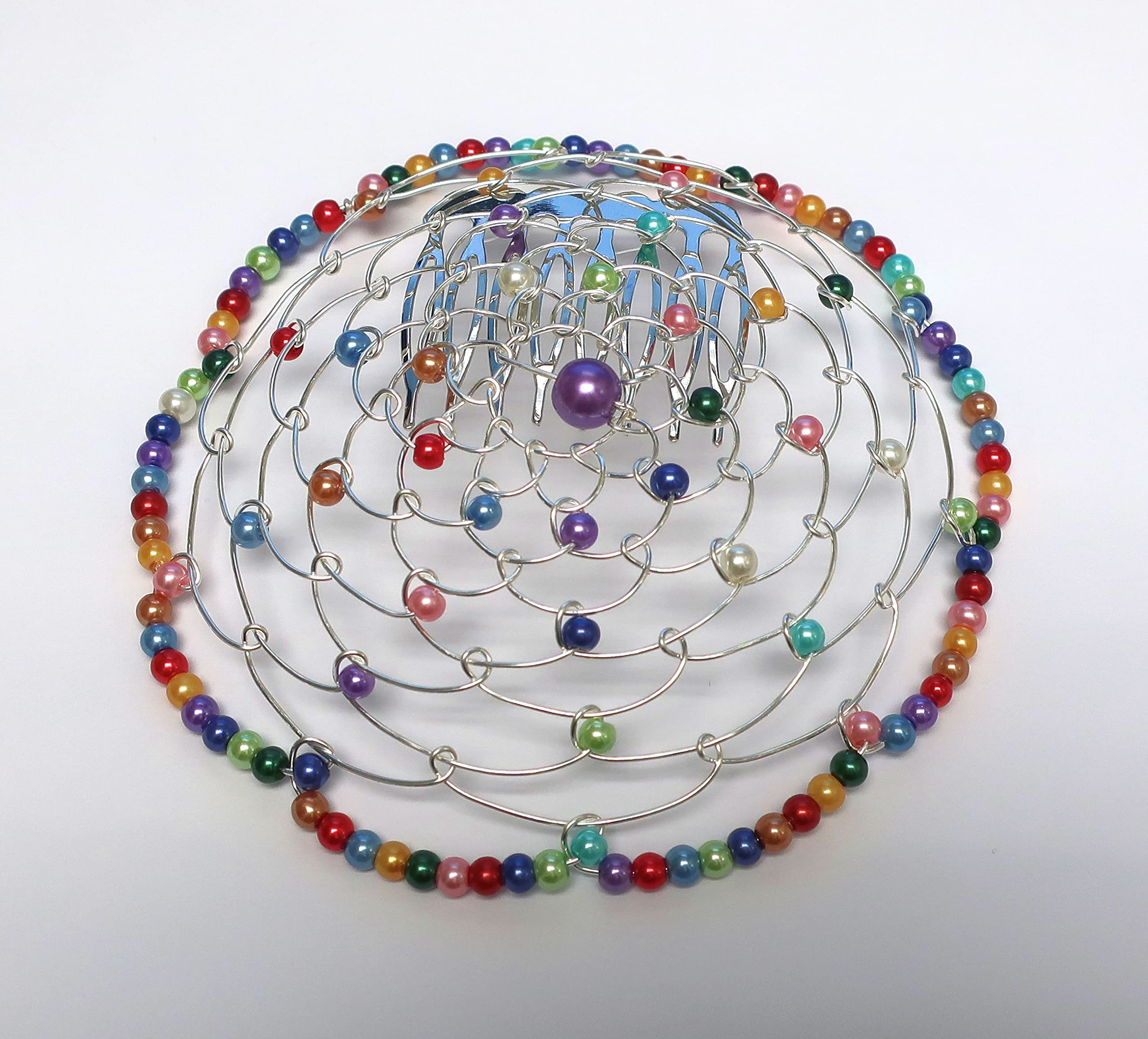 Women wearing rainbow beaded wire kippah