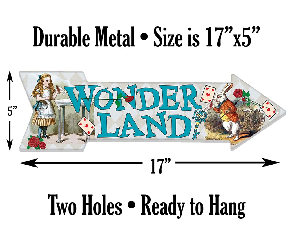 Wonderland sign mountable with foam tape and hardware